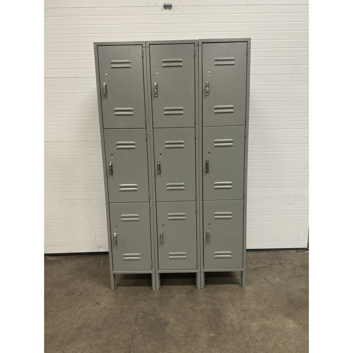 3 Tier 3 Column Set of Grey Used Lockers