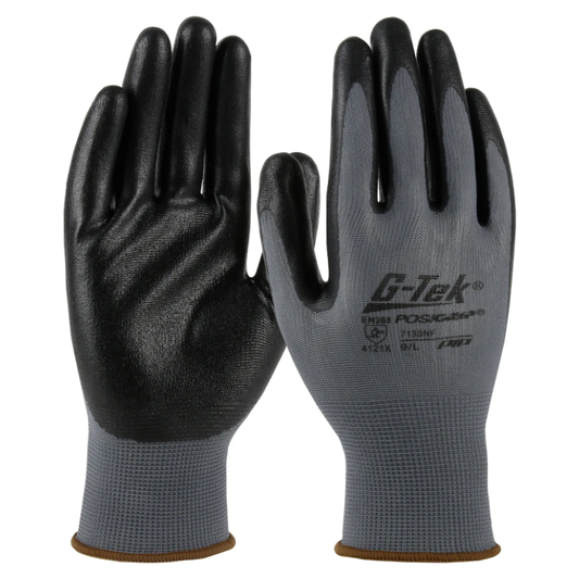 12 Pack of Black Nylon Gloves - Medium