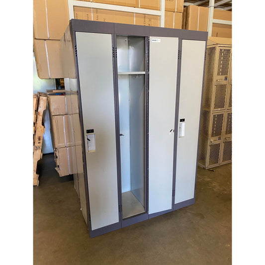 Full Door 4 Column Set of Grey Used Lockers