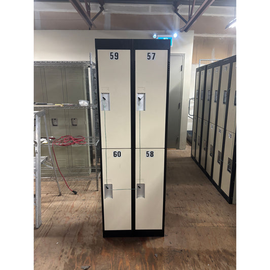 2 Tier 2 Column Set of Light Beige Used Lockers