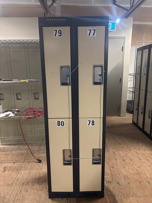 2 Tier 2 Column Set of Beige Used Lockers