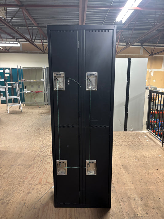 2 Tier 2 Column Set of Black Used Lockers