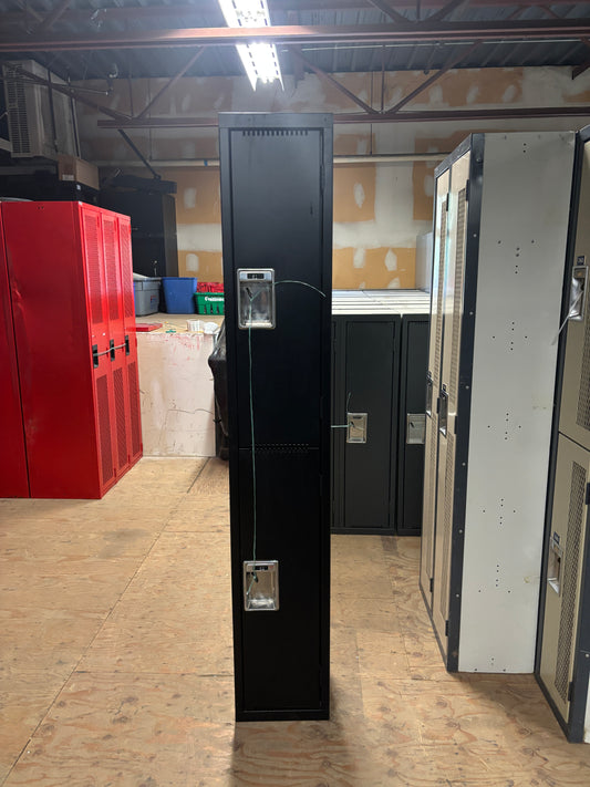 6 Tier Single Unit of Black Used Lockers