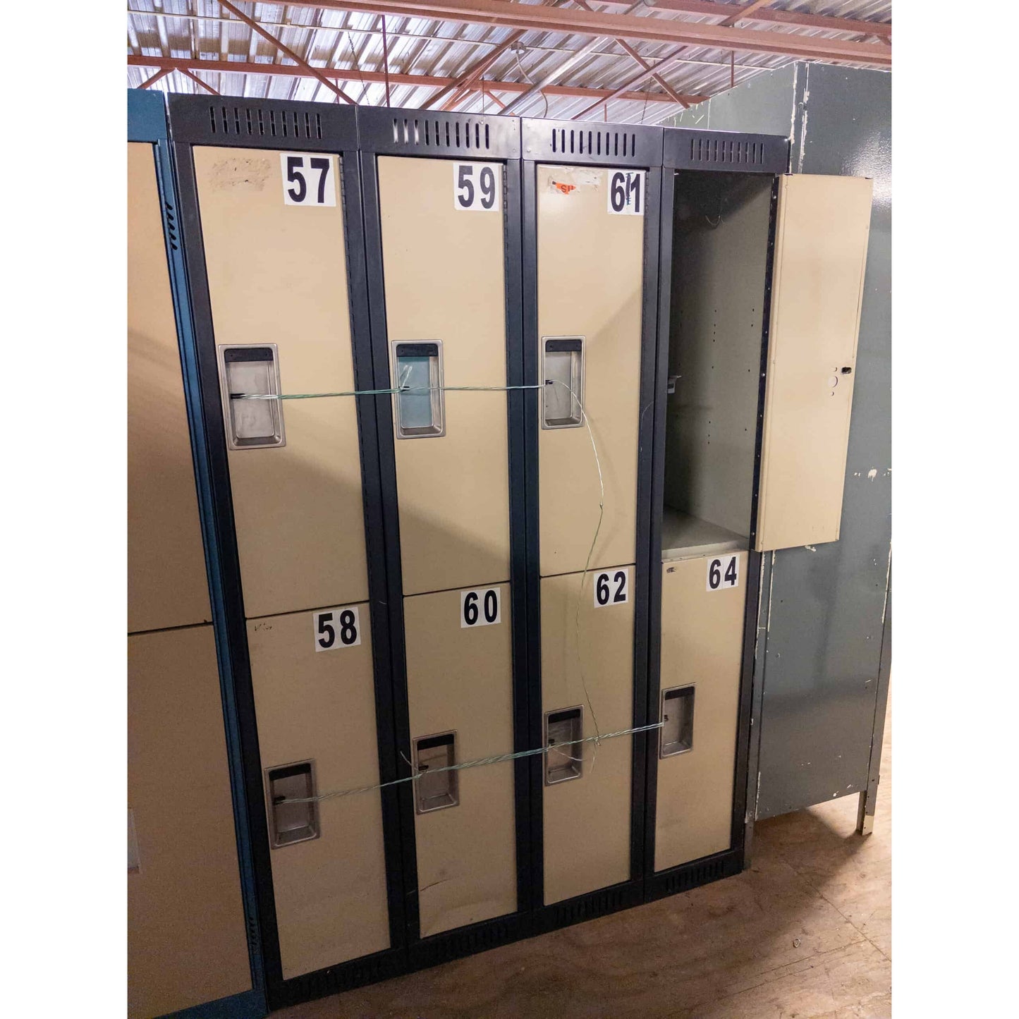 2 Tier 4 Column Set of Beige Used Lockers