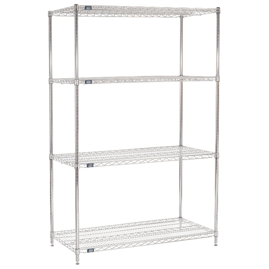 Chrome Wire Shelving Unit - 48"W x 24"D x 86"H