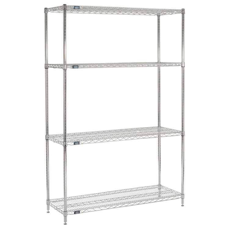 Chrome Wire Shelving Unit - 48"W x 18"D x 86"H