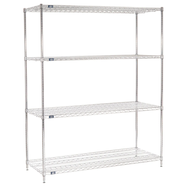 Chrome Wire Shelving Unit - 72"W x 24"D x 86"H