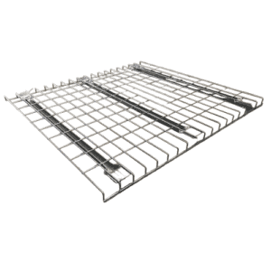 metal wire mesh deck with white background